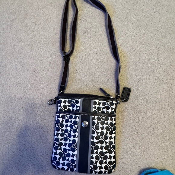 Coach Handbags - Coach Black and White Geometric Crossbody Bag